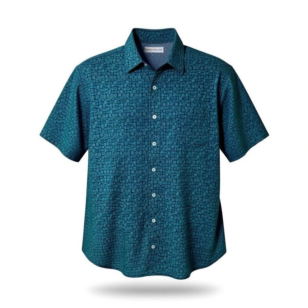 Nick Graham XL Stretch Modern Fit Floral Print Button Down Short Sleeve Shirt